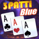 3 Patti Blue app icon shown on an Android home screen.